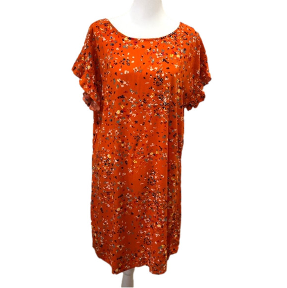 BEACHLUNCHLOUNGE shift style dress with flutter sleeves.  Size M - Picture 1 of 8